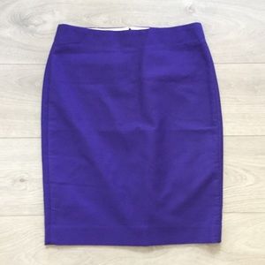 JCrew No. 2 Pencil Skirt in Royal Purple